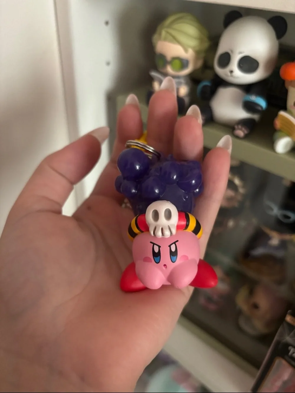 Rare Kirby Figure Keychain - glow-in-the-dark Poison Kirby chase figure